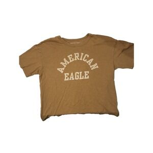 American Eagle Indie Sleaze 70's Retro Soft Grunge Brown Crop Top XS